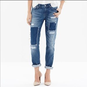 Madewell Slim Boyjeans patched up edition